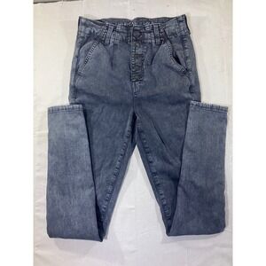 American Eagle Womens Size 4 Highest Rise Jeggings Grey Wash Button Fly Stretch